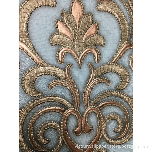 1.06 PVC Vinyl Home Decoration Damask Wallpaper